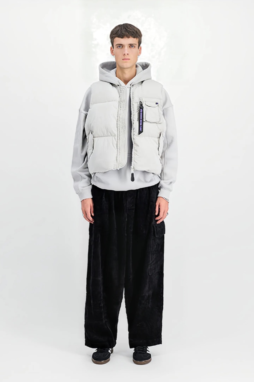 NWT Alpha Industries Ma-1 Puffer Vest Pastel Grey Sz M
